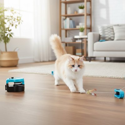 Chat autonome grace a son nouveau jouet pour chat