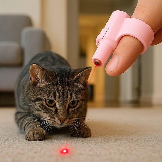 Chat qui joue grace a son laser chat