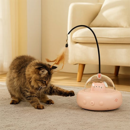 Chat stimule par son jouet pour chat interactif rose
