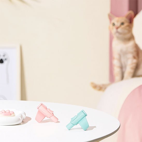 Laser chat interactif rose et bleu